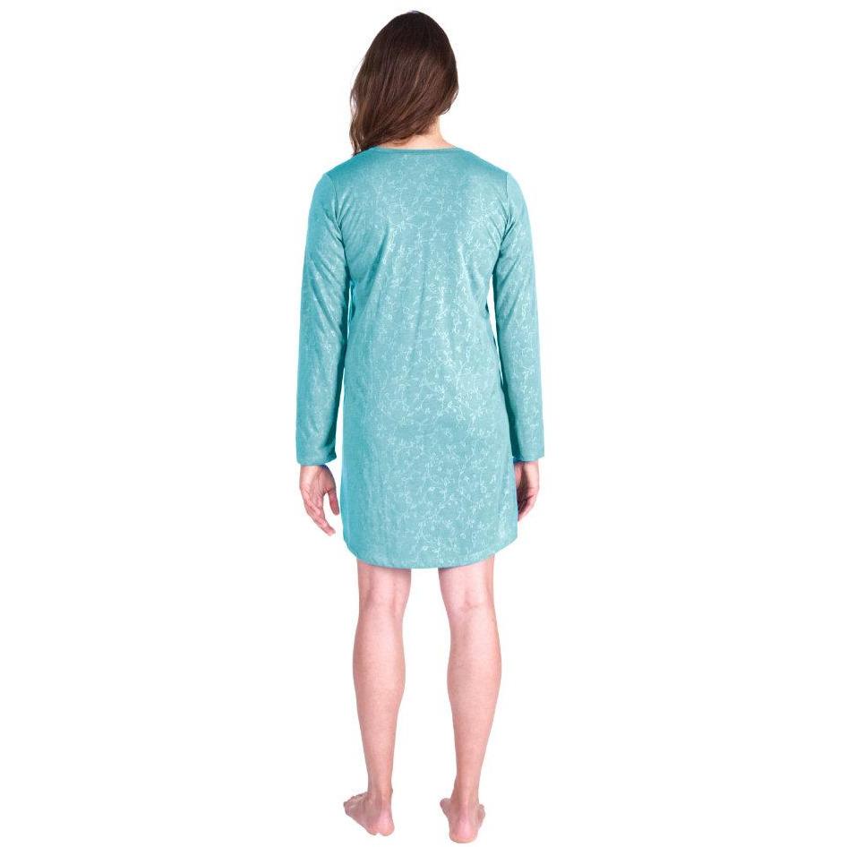 MOISTURE WICKING LONG SLEEVE SCOOP NECK NIGHTSHIRT 