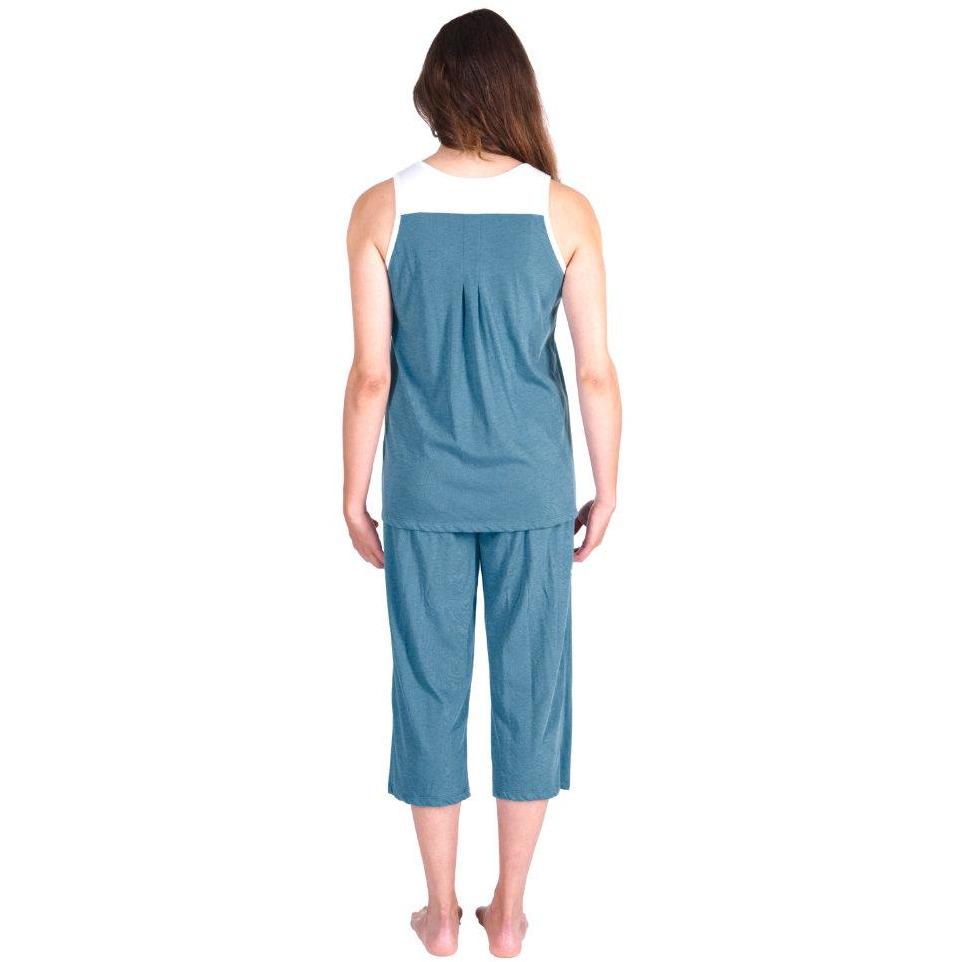 MOISTURE WICKING PLEATED TANK CAPRI SET