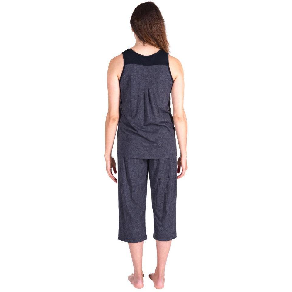 MOISTURE WICKING PLEATED TANK CAPRI SET