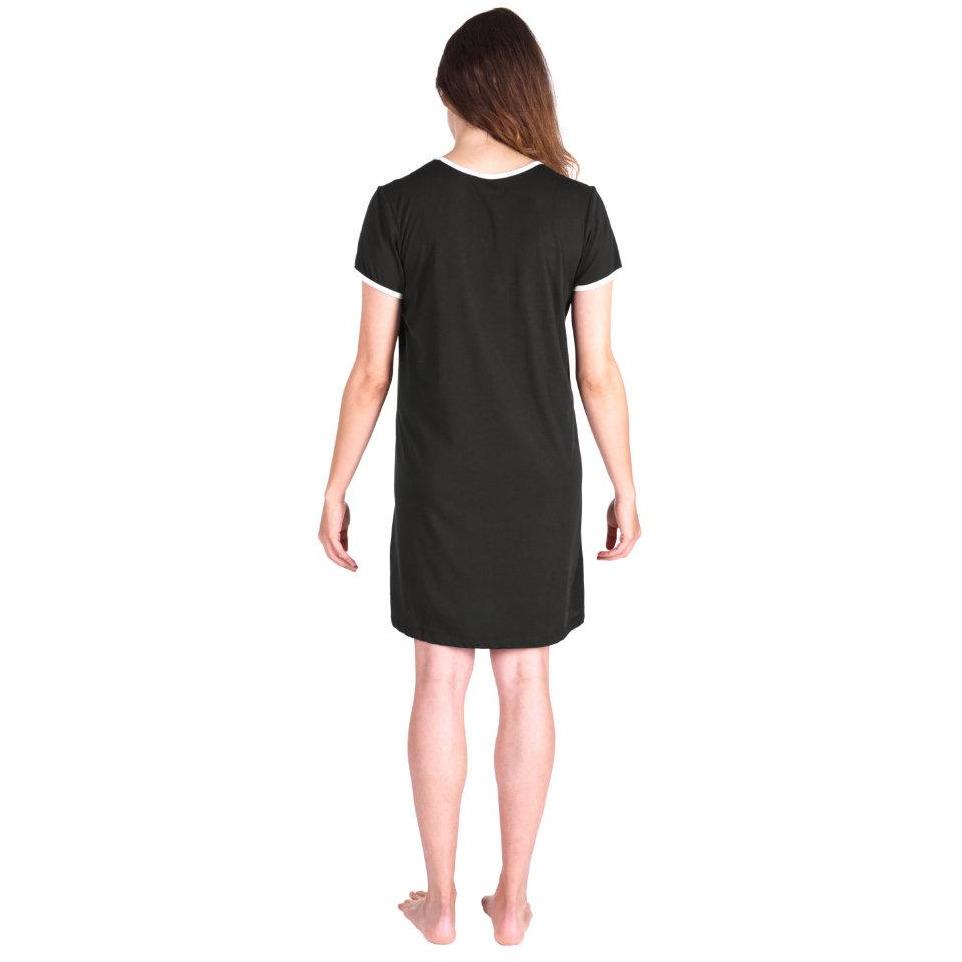 PLEATED FRONT MOISTURE WICKING SHORT SLEEVE NIGHTIE