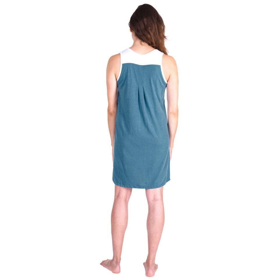 PLEATED FRONT MOISTURE WICKING SLEEVELESS NIGHTGOWN