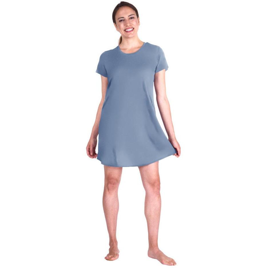MOISTURE WICKING SCOOP NECK NIGHTSHIRT/COVER-UP