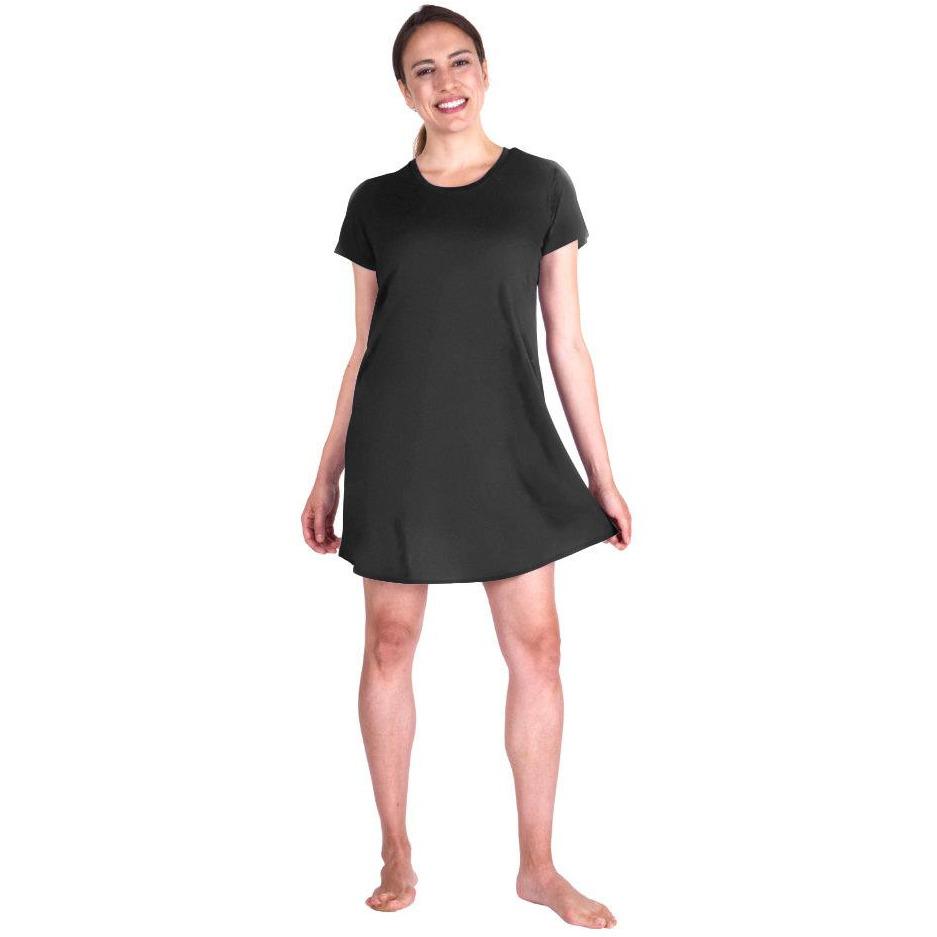 MOISTURE WICKING SCOOP NECK NIGHTSHIRT/COVER-UP
