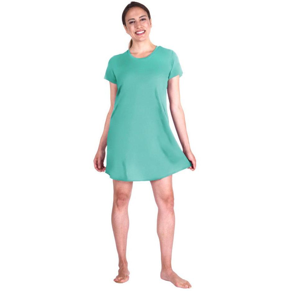 MOISTURE WICKING SCOOP NECK NIGHTSHIRT/COVER-UP