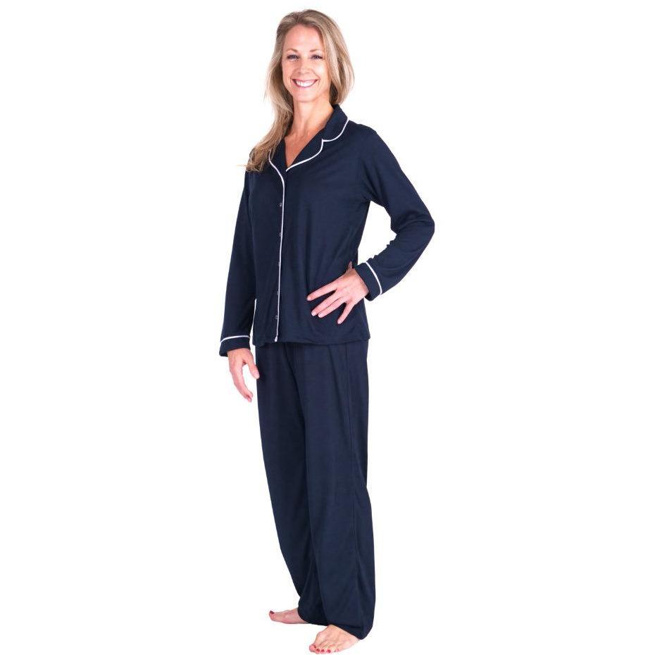 MOISTURE WICKING SOPHIA BUTTON FRONT PAJAMA SET 