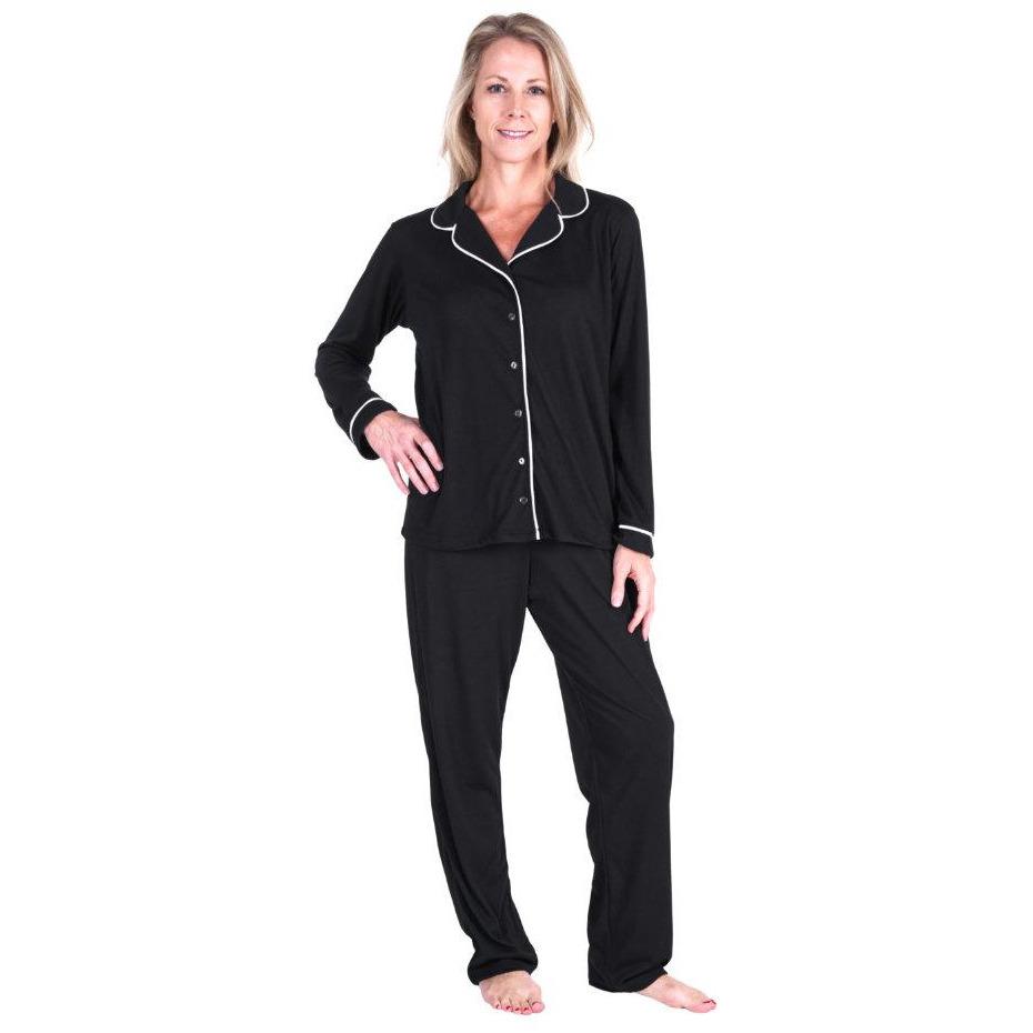 MOISTURE WICKING SOPHIA BUTTON FRONT PAJAMA SET 